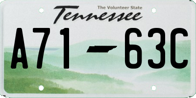 TN license plate A7163C