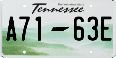 TN license plate A7163E