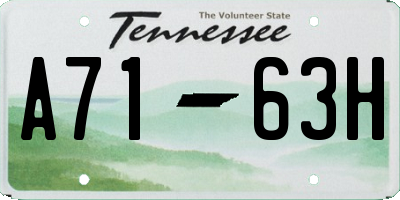 TN license plate A7163H