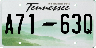 TN license plate A7163Q