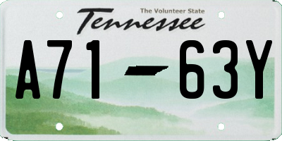 TN license plate A7163Y