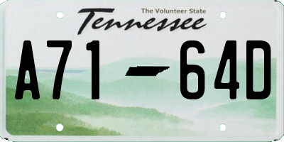 TN license plate A7164D