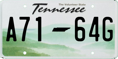 TN license plate A7164G