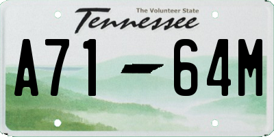 TN license plate A7164M