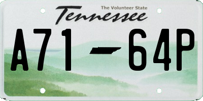 TN license plate A7164P
