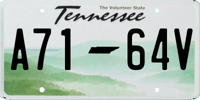 TN license plate A7164V