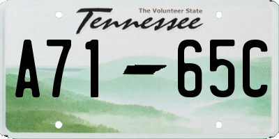 TN license plate A7165C