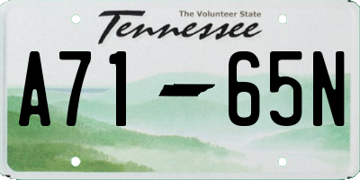 TN license plate A7165N