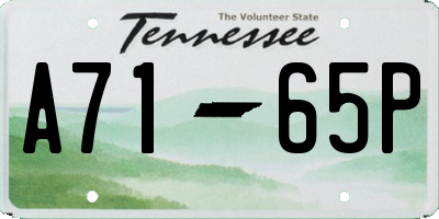 TN license plate A7165P