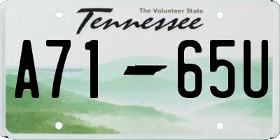 TN license plate A7165U