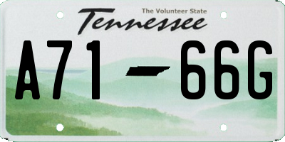 TN license plate A7166G