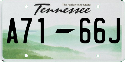 TN license plate A7166J