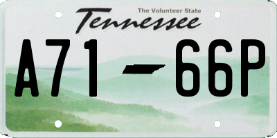TN license plate A7166P