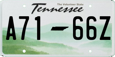 TN license plate A7166Z