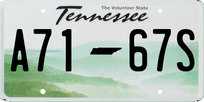 TN license plate A7167S