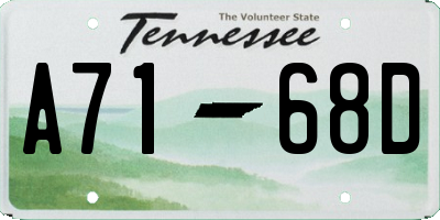 TN license plate A7168D