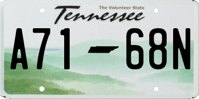 TN license plate A7168N