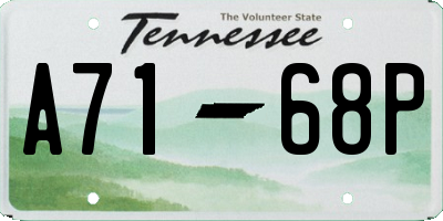TN license plate A7168P