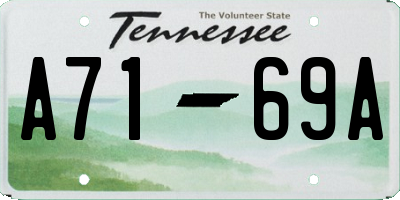 TN license plate A7169A