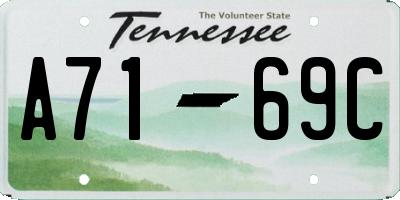 TN license plate A7169C
