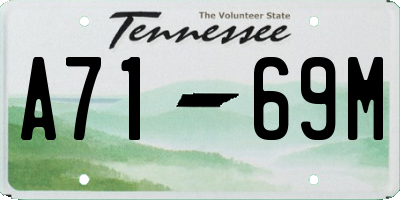TN license plate A7169M