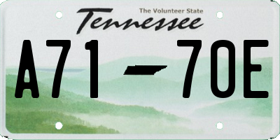 TN license plate A7170E