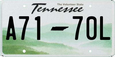 TN license plate A7170L