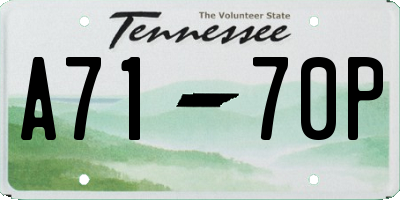 TN license plate A7170P