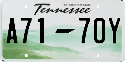 TN license plate A7170Y