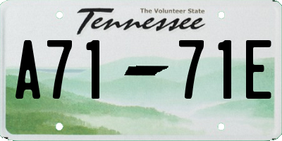 TN license plate A7171E