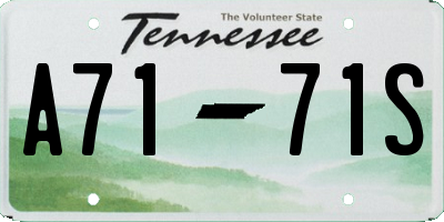 TN license plate A7171S