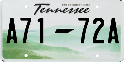 TN license plate A7172A