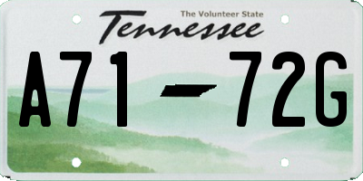 TN license plate A7172G