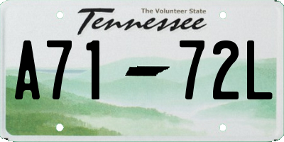 TN license plate A7172L