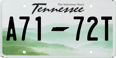 TN license plate A7172T