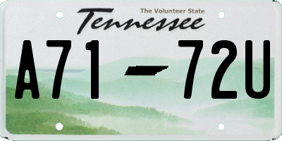 TN license plate A7172U