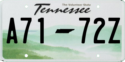 TN license plate A7172Z