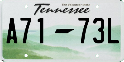 TN license plate A7173L