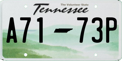 TN license plate A7173P