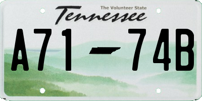 TN license plate A7174B