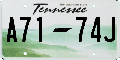 TN license plate A7174J