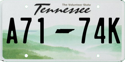 TN license plate A7174K