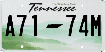 TN license plate A7174M