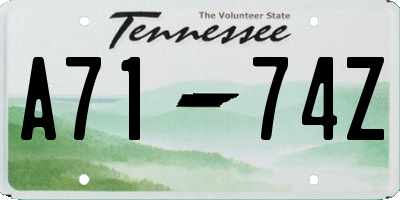 TN license plate A7174Z