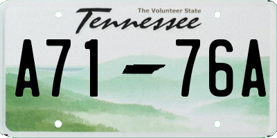 TN license plate A7176A