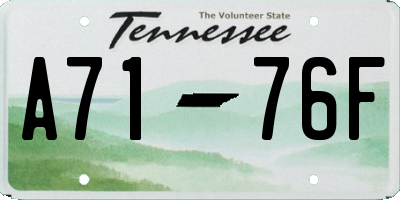 TN license plate A7176F