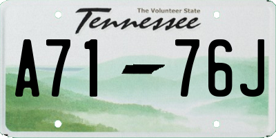 TN license plate A7176J