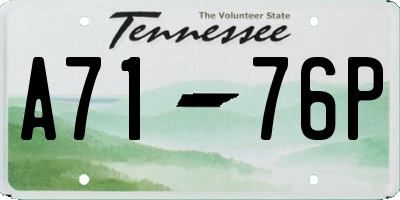 TN license plate A7176P