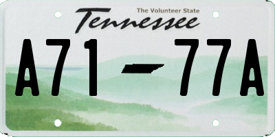 TN license plate A7177A