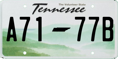 TN license plate A7177B